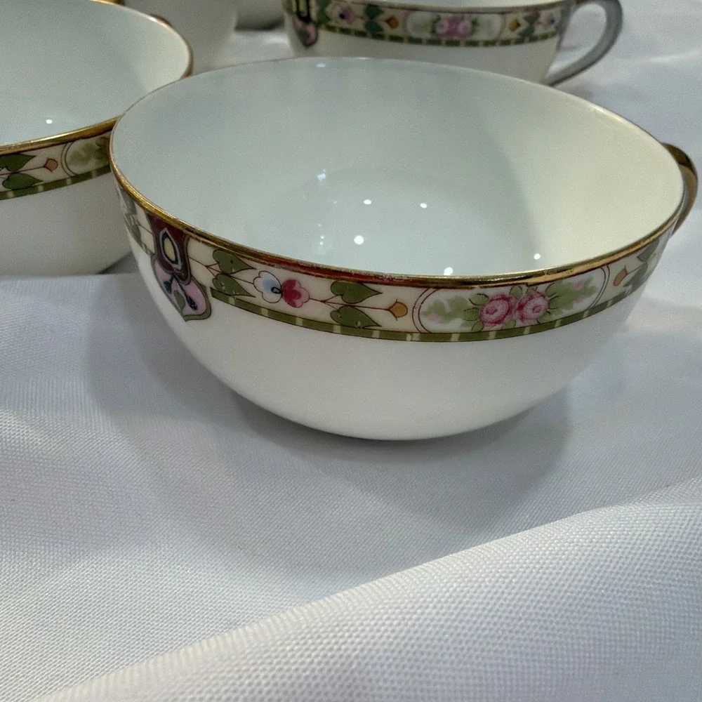 16 Pc Rare Noritake Nippon 1920's Vintage Serving Saucer & CupTea Victorian‎ 57